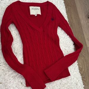 Abercrombie & Fitch Kids V-Neck Sweater in Red